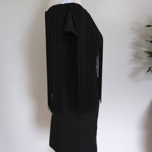✰ Black Fringed Zara Mini Dress - Off the Shoulder with Festival-Ready Style ✰ - Picture 7 of 15